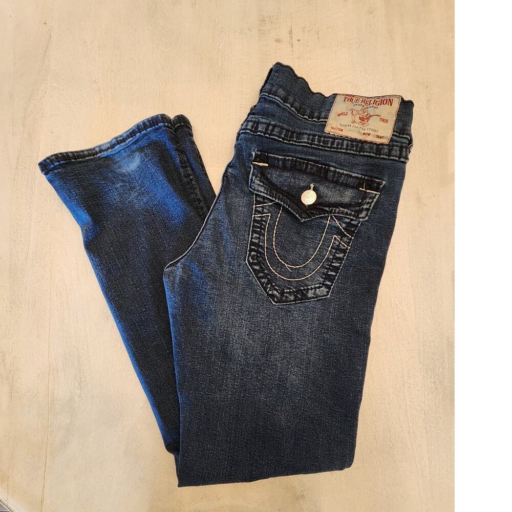 True Religion Men's Denim Ricky Straight Jean SZ 36 Flap Pockets